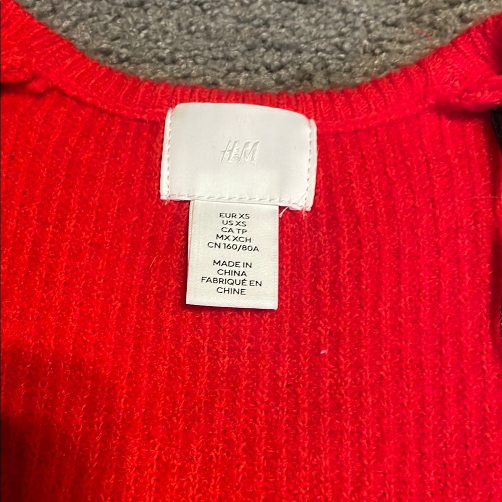 H&M Red Square Neck Sweater - Picture 2 of 3